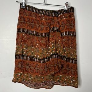 Vintage Dorothy Schoelen Platinum Wrap Mini Skirt Multicolor Boho 80s